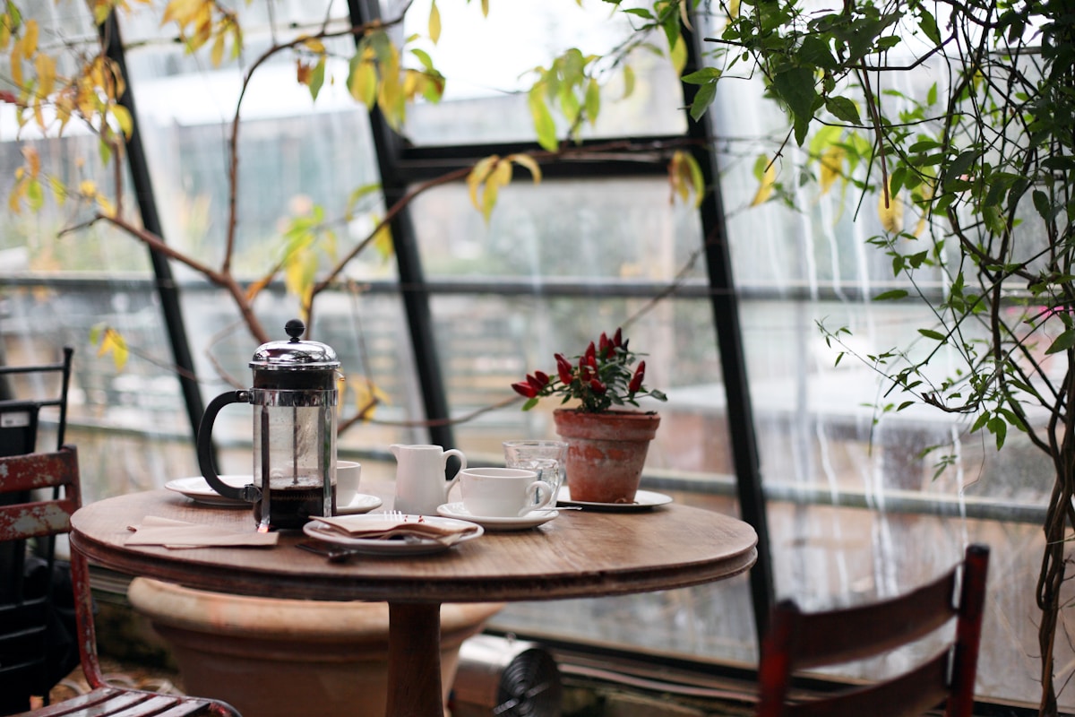 Stock photo: bright café interior with counter seating, illustrating Winnipeg third-wave coffee culture such as Parlour in the Exchange District
